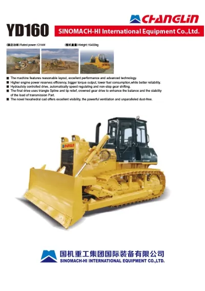 Bulldozer hidráulico sobre orugas YD160
