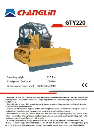 Bulldozer hidráulico sobre orugas YD220