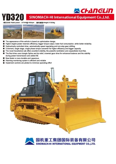 Bulldozer hidráulico sobre orugas YD320